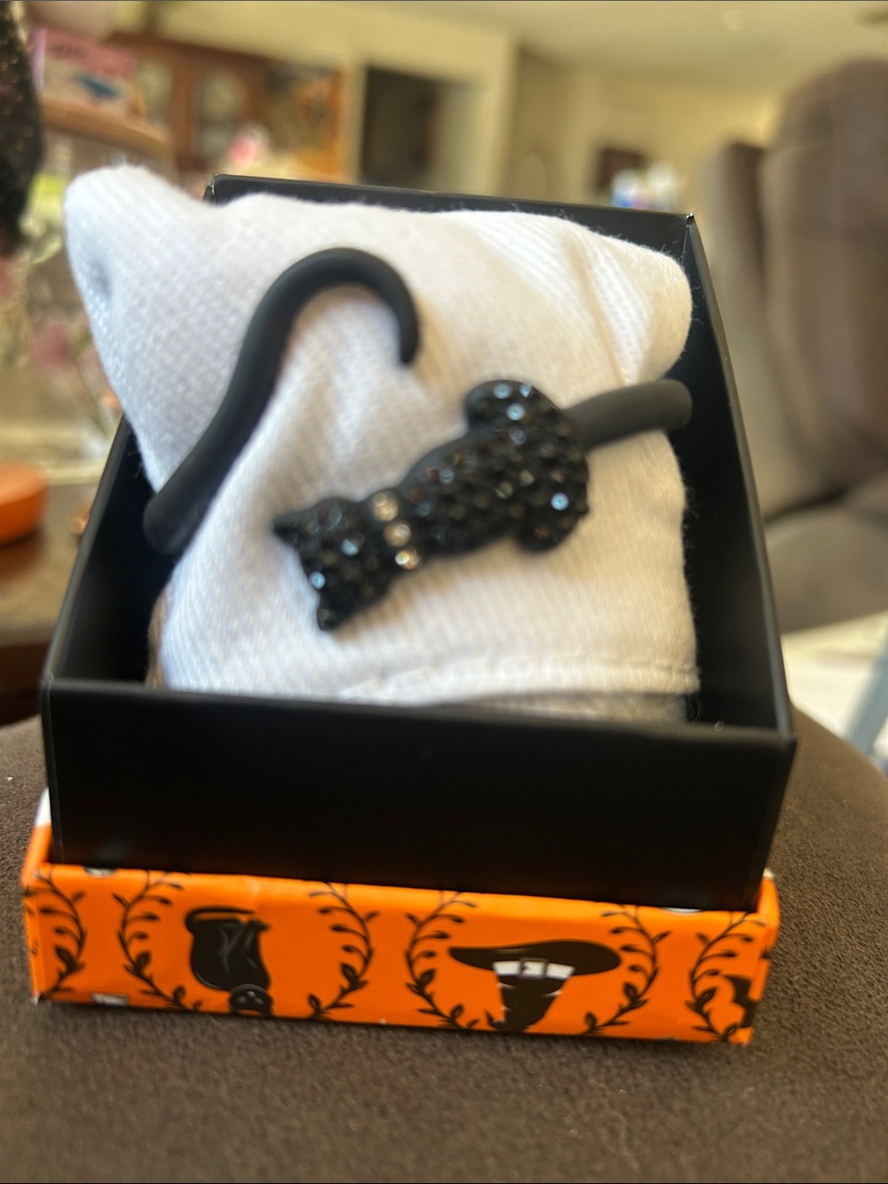 Black Crystal Bow Accent Cuff Bracelet - Women's Jewelry